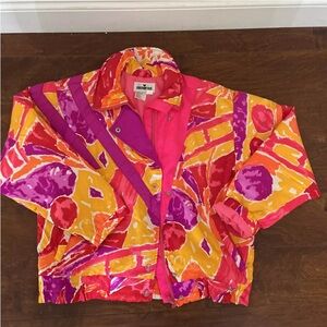 Obermeyer Sport 1980’s Recco Neon Ski Parka Jacket Coat Sz 8